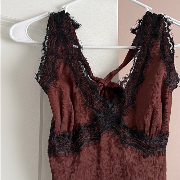 12th Tribe Dresses & Skirts - 12th Tribe Vanessa Espresso Satin Midi Dress Size S